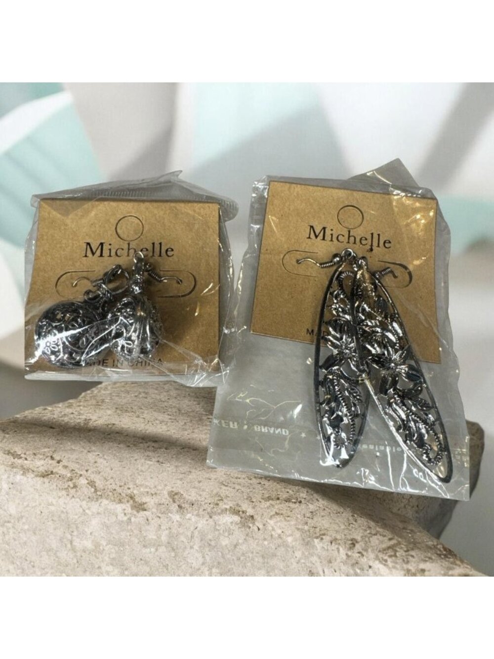 Michelle Silver-Tone Floral Leaf & Filigree Oval Drop Earrings 2-Piece Set